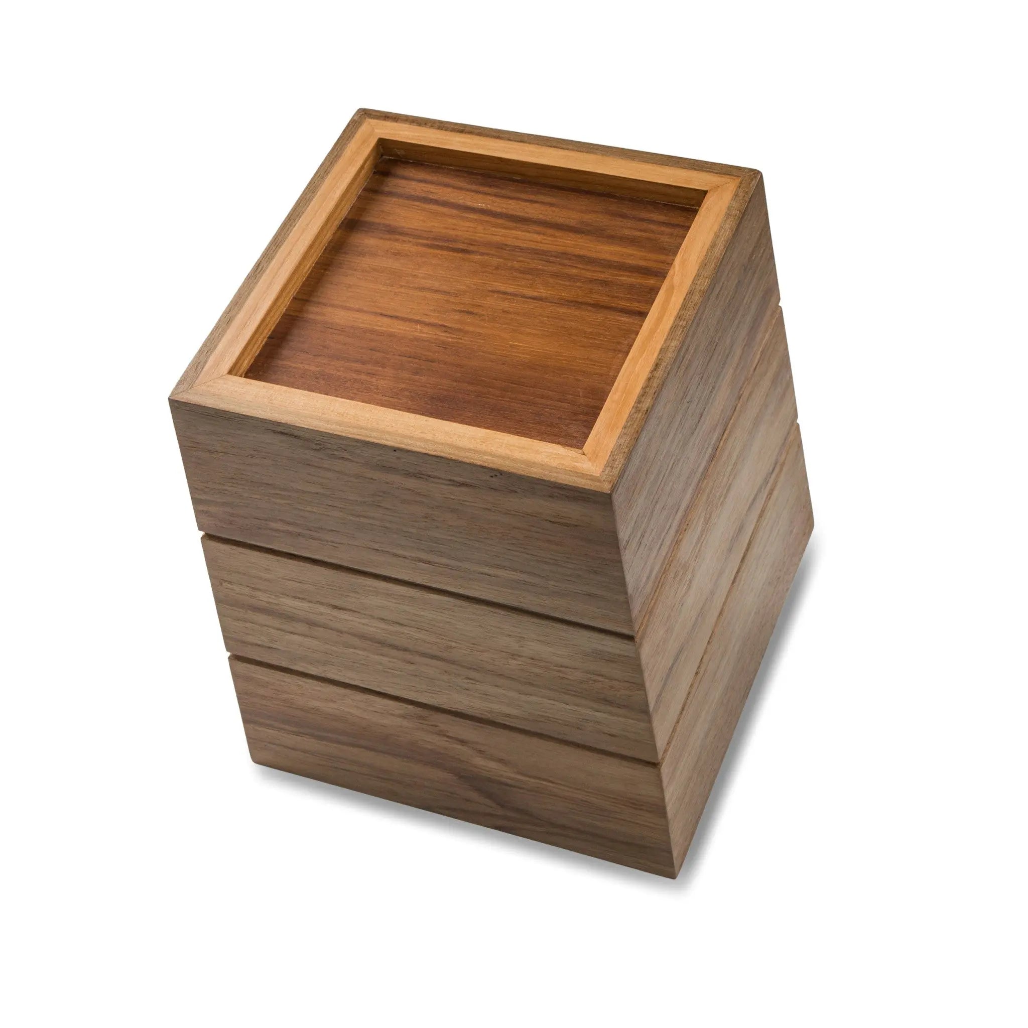 12" Traditional Solid Teak Large Waste Basket Homeroots Bed & Bath