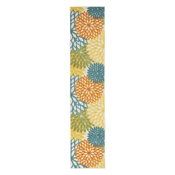 12' Turquoise Indoor Outdoor Runner Rug - GreatEagleInc