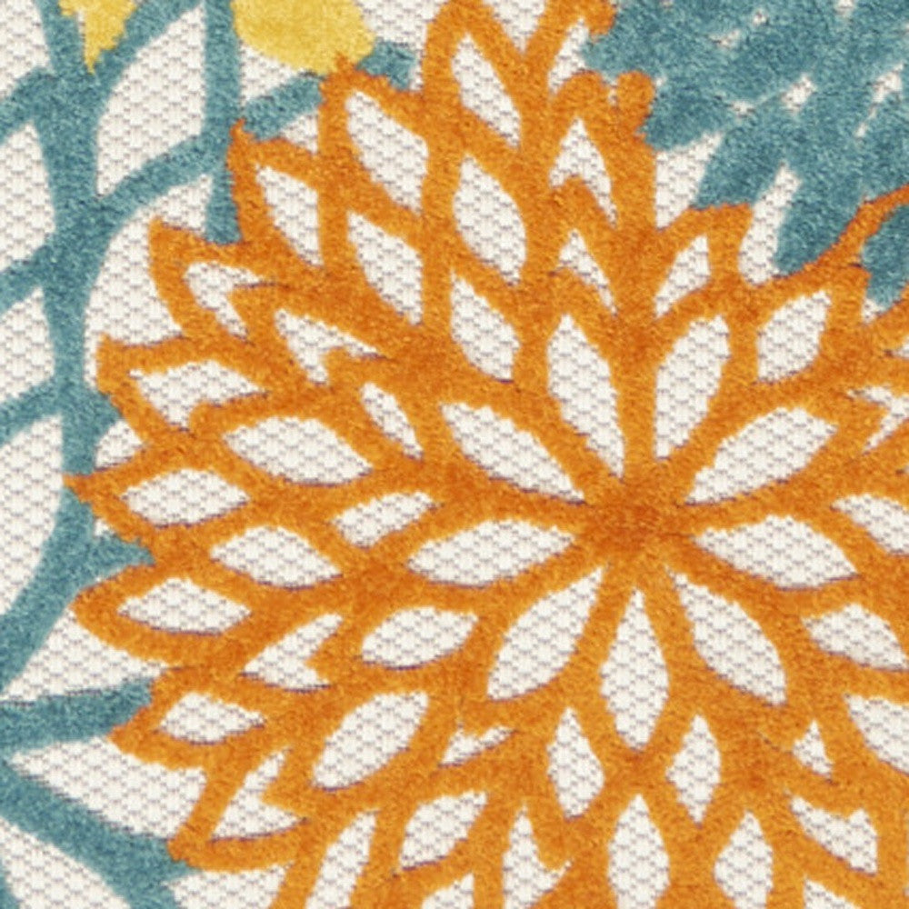 12' Turquoise Indoor Outdoor Runner Rug - GreatEagleInc