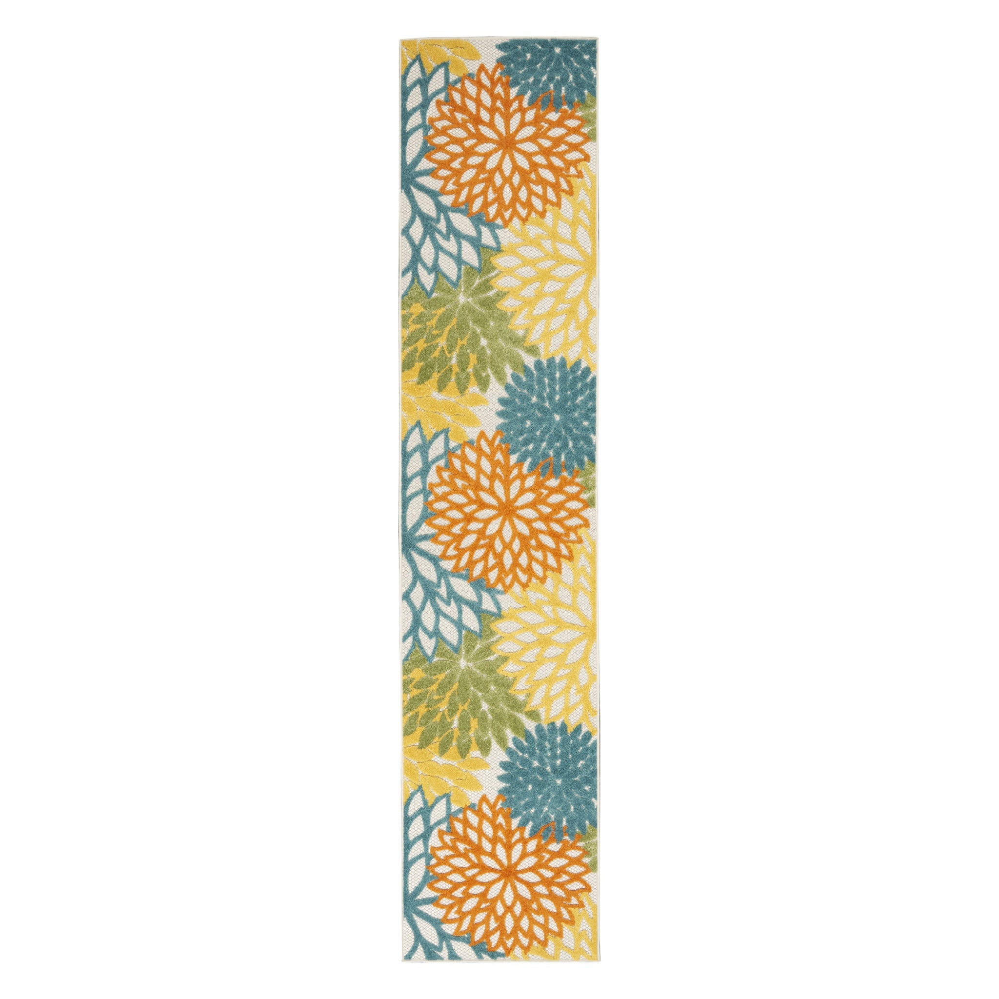 12' Turquoise Indoor Outdoor Runner Rug - GreatEagleInc