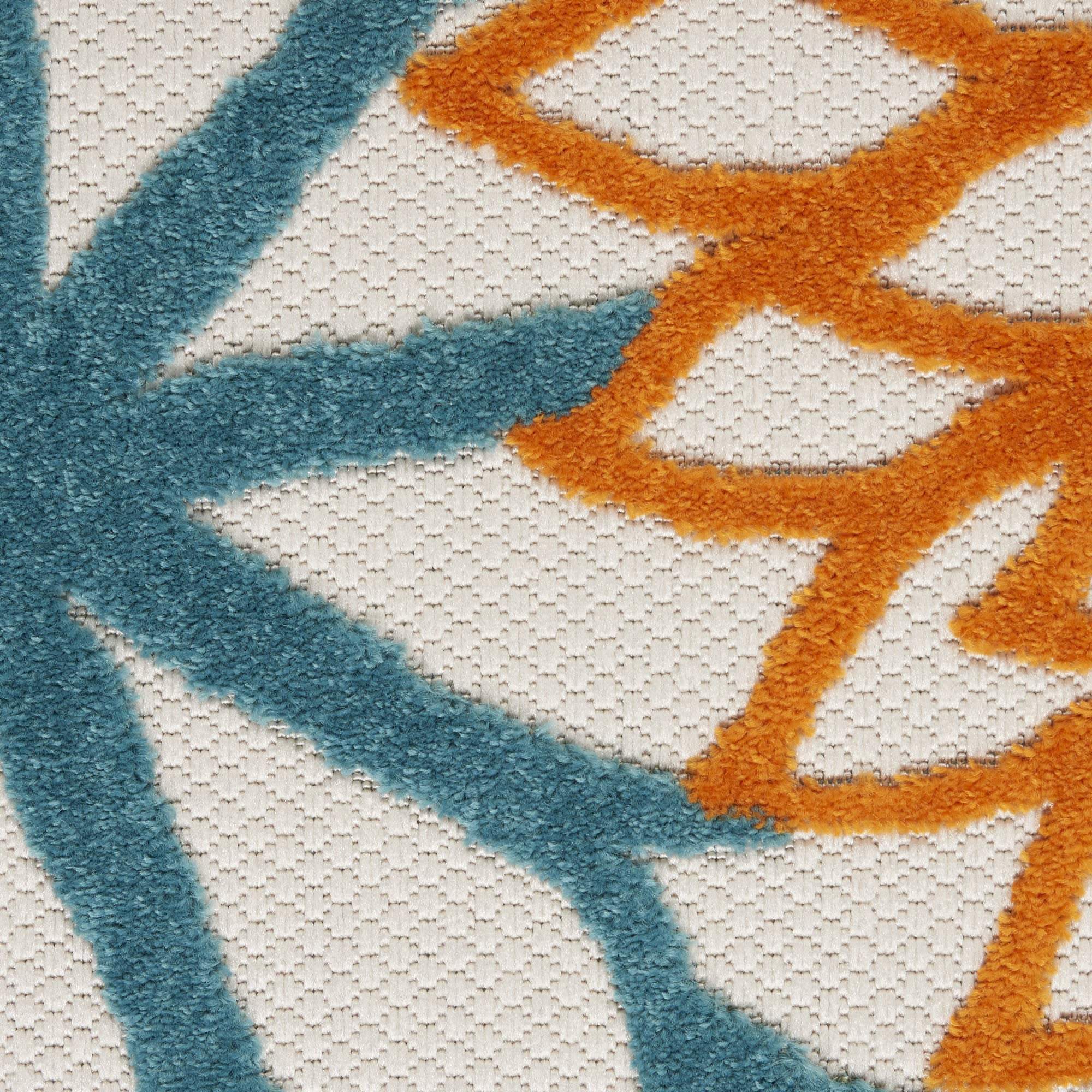 12' Turquoise Indoor Outdoor Runner Rug - GreatEagleInc