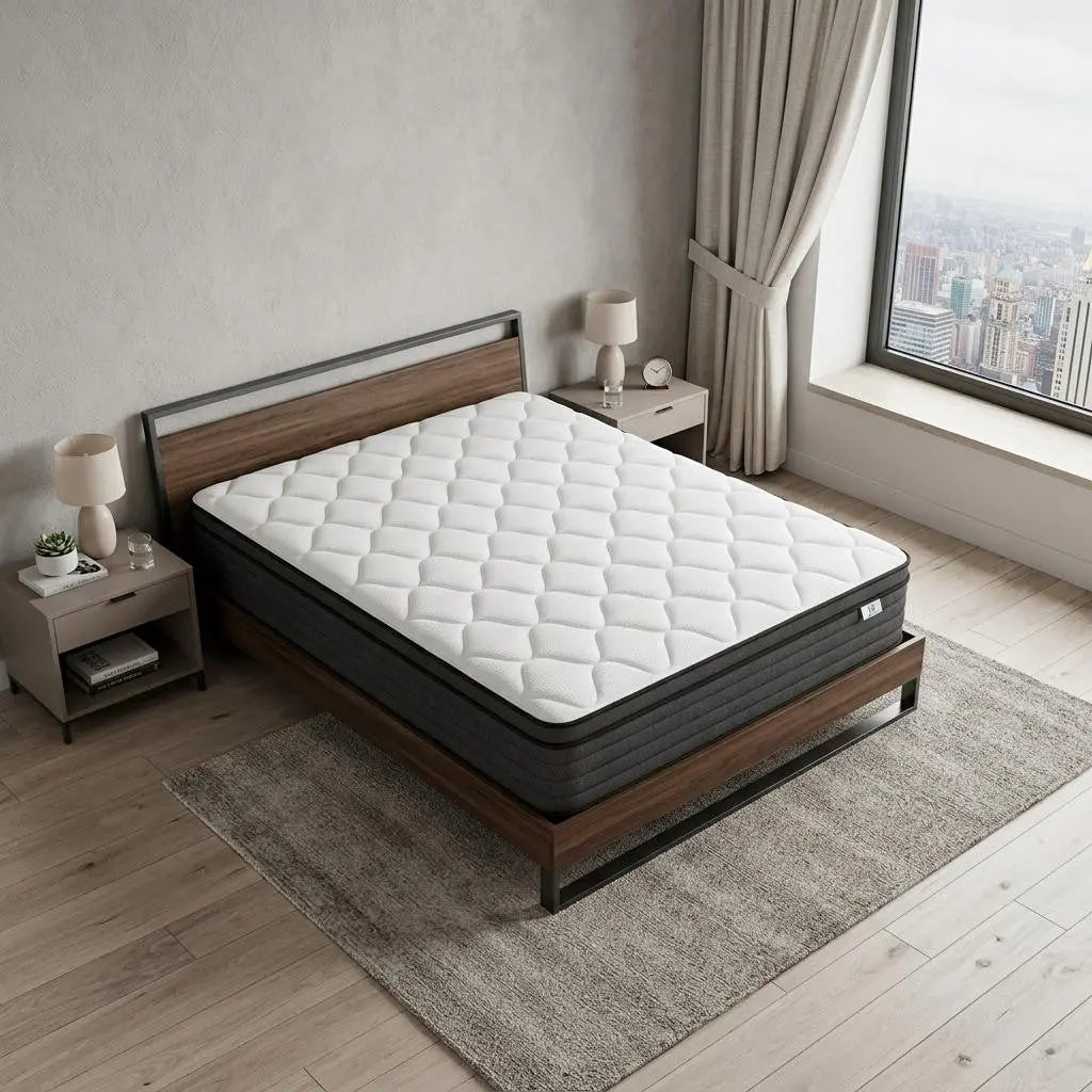 12" Twin Foam Hybrid Mattress Homeroots Bed & Bath