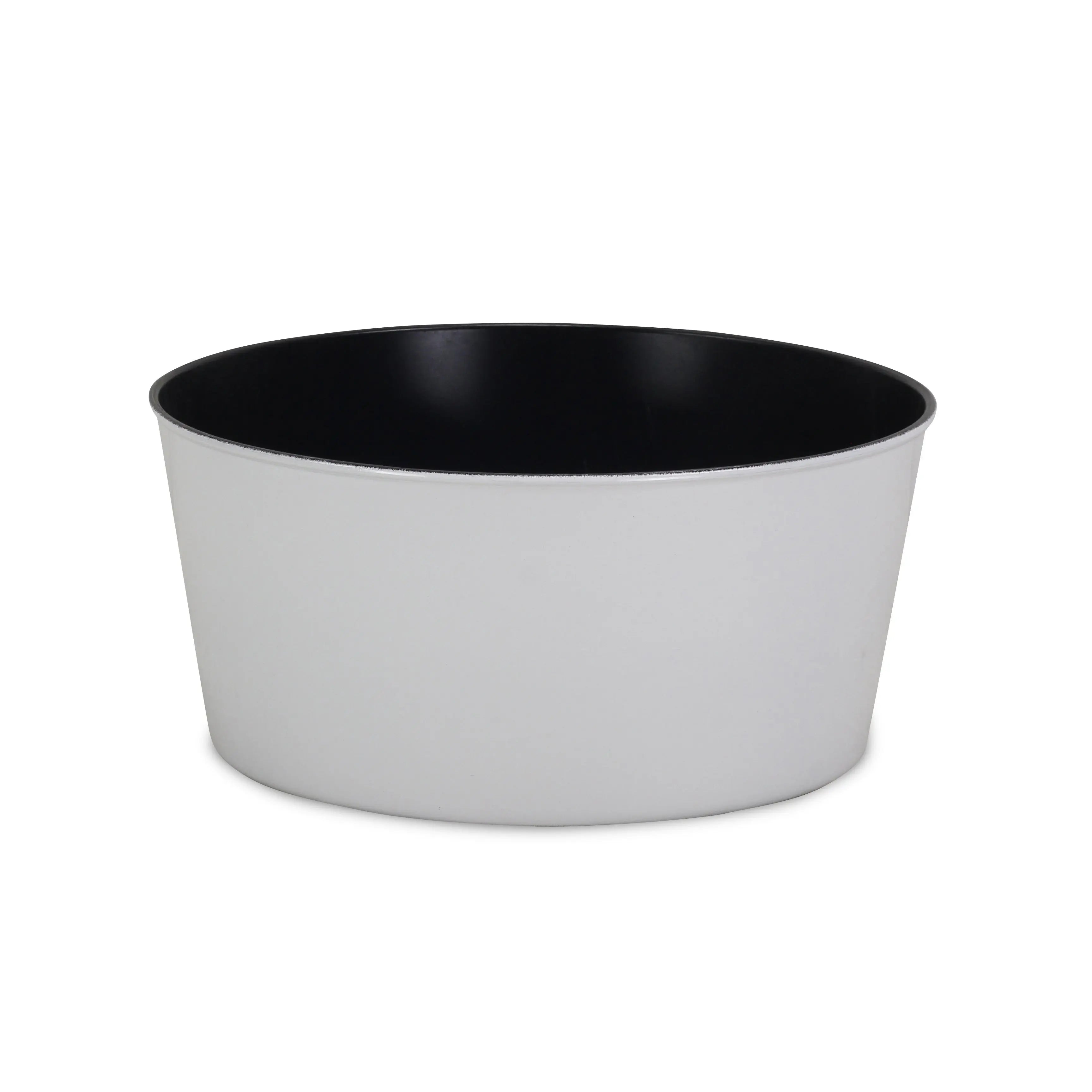 12" White Recycled Plastic Indoor Outdoor Round Pot Planter Homeroots Outdoor