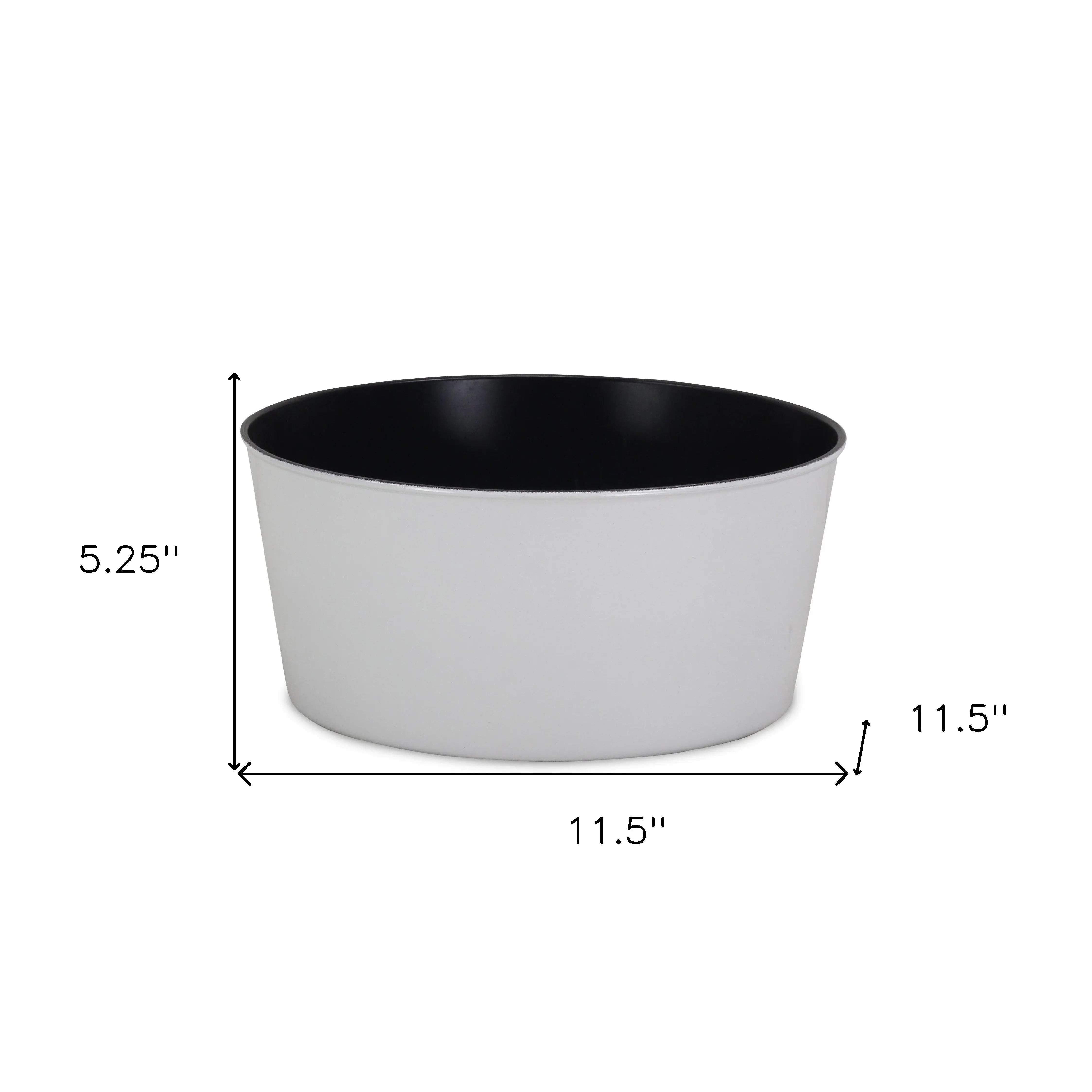 12" White Recycled Plastic Indoor Outdoor Round Pot Planter Homeroots Outdoor
