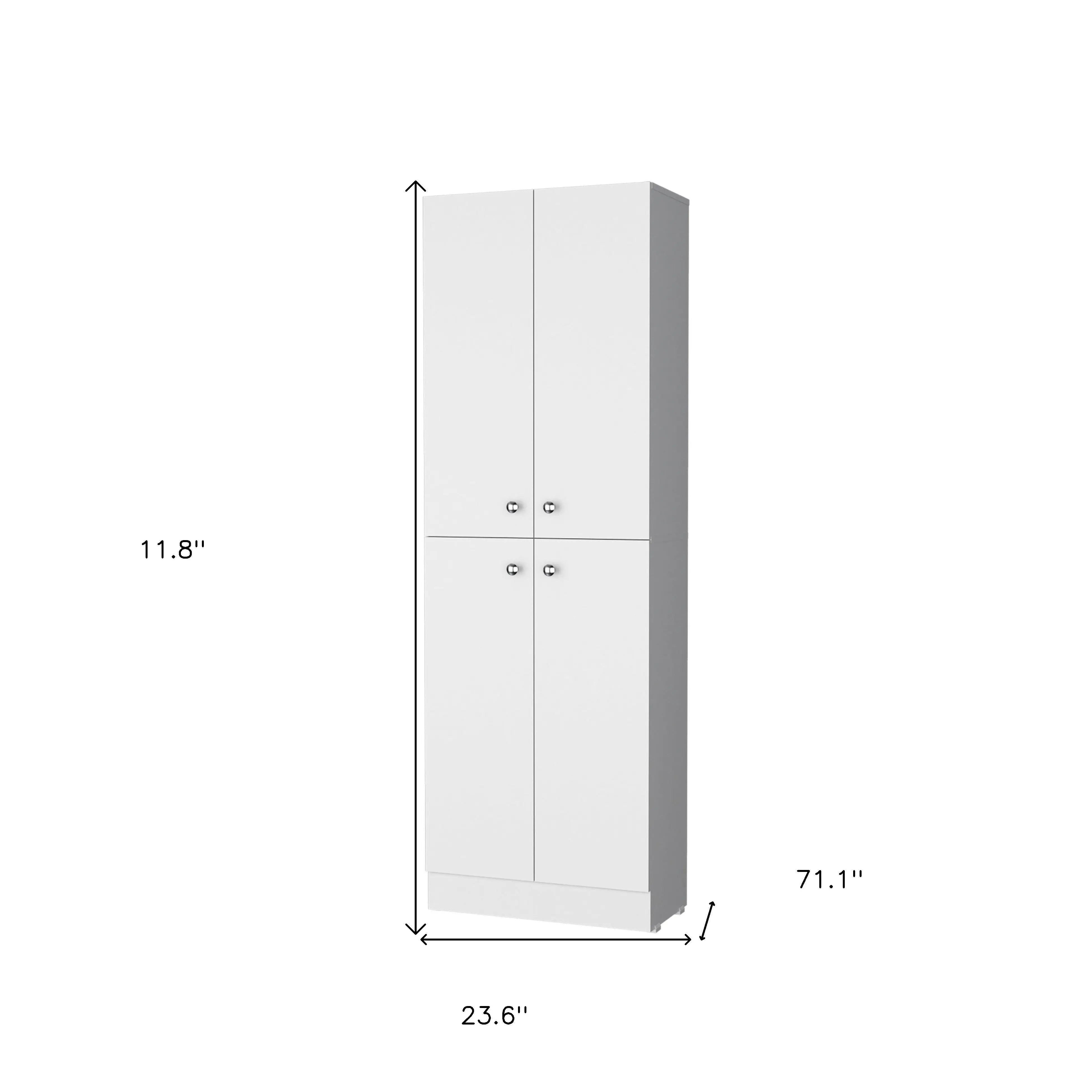 12" White Wood Pantry Or Storage Closet Homeroots Kitchen & Dining