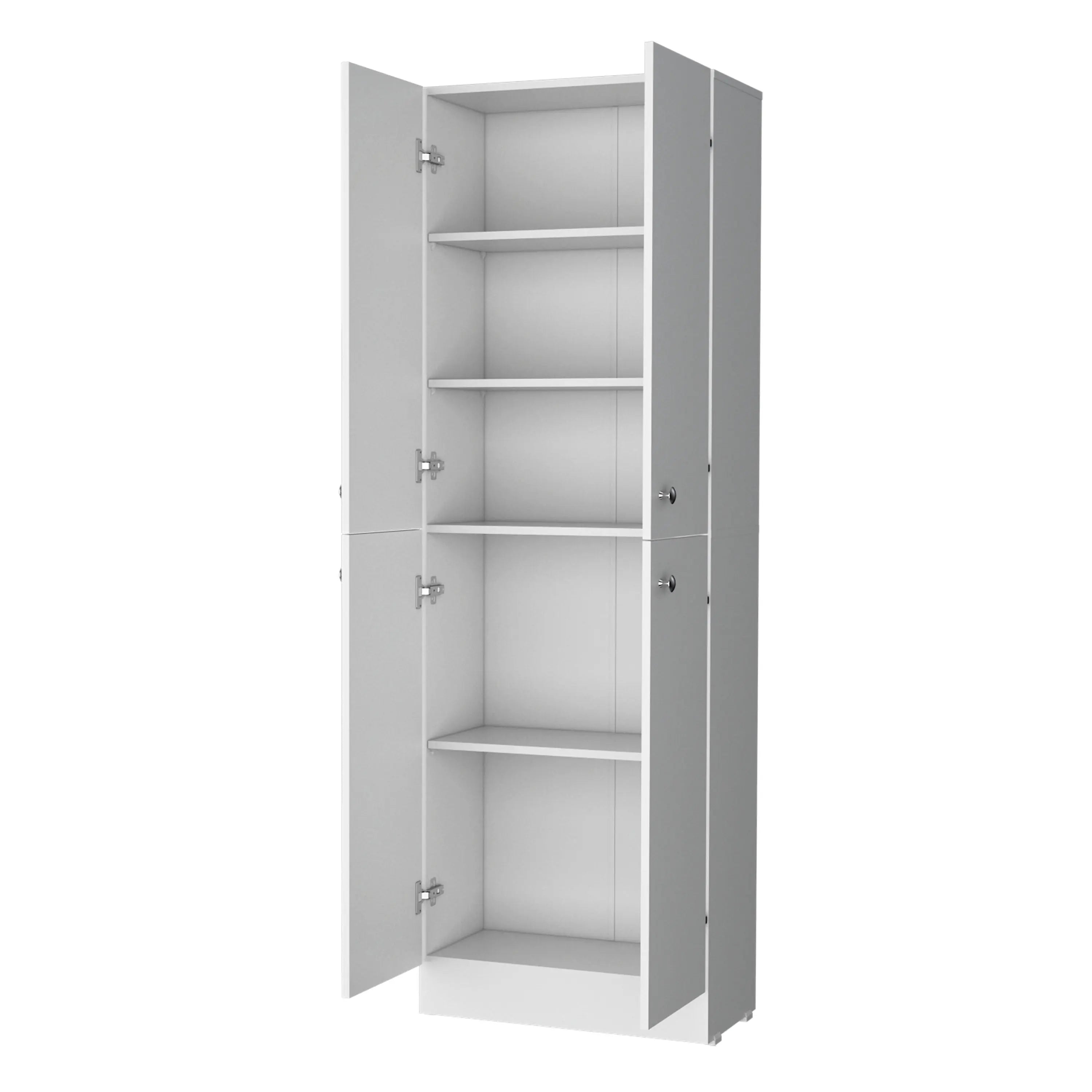 12" White Wood Pantry Or Storage Closet Homeroots Kitchen & Dining