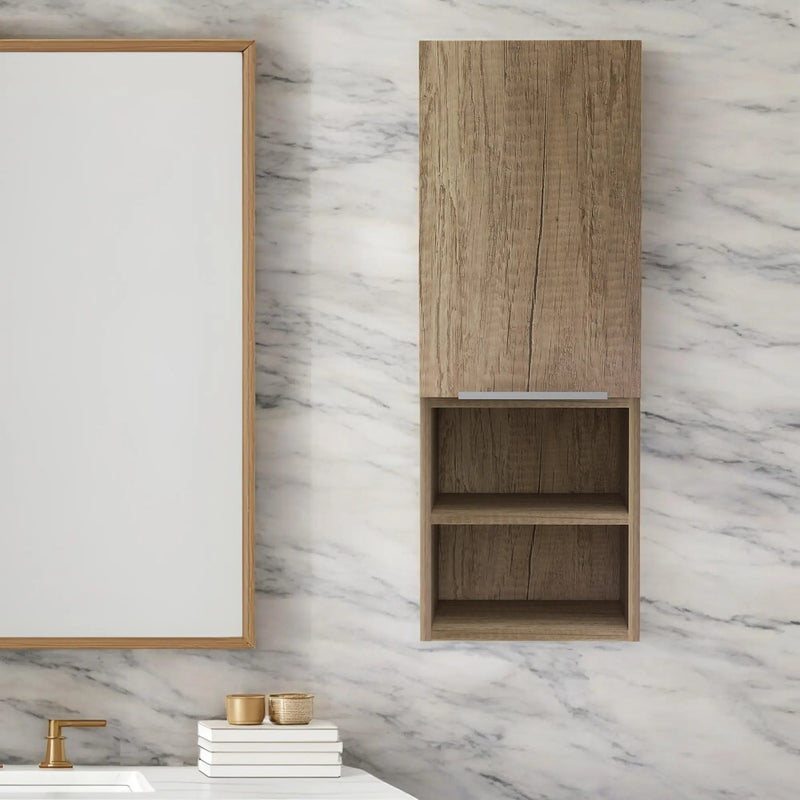 12" Wood Brown Standard Accent Cabinet With Four Shelves - GreatEagleInc