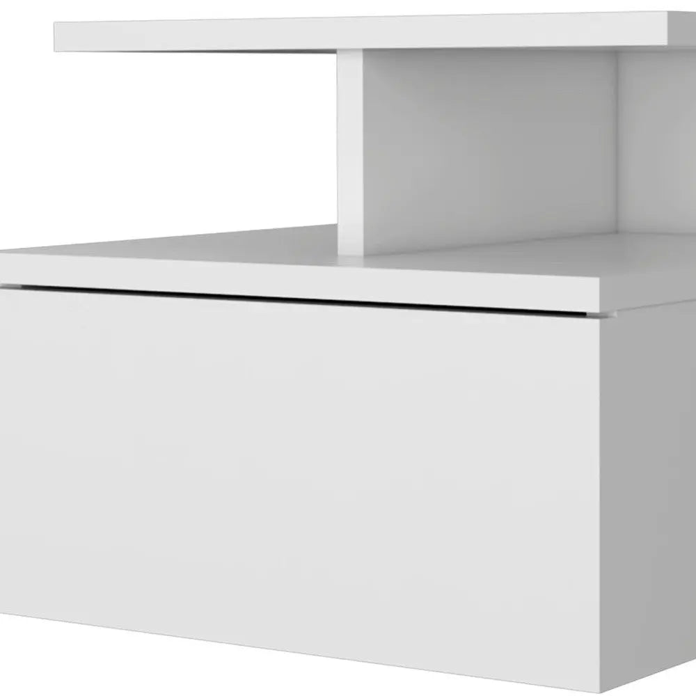 12" Wood One Drawer Floating Nightstand Homeroots Bed & Bath