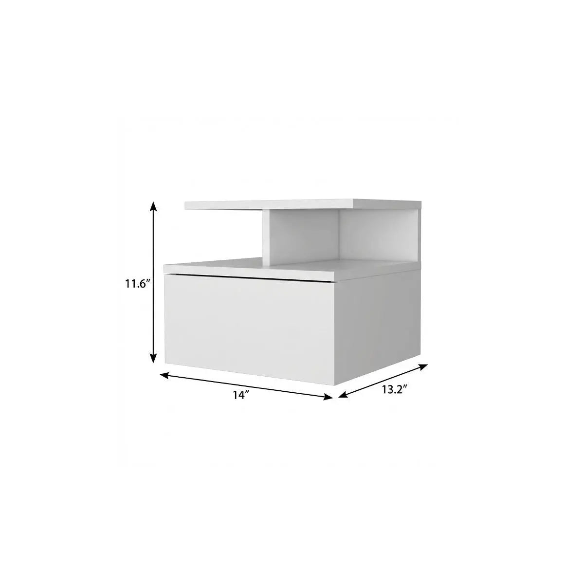12" Wood One Drawer Floating Nightstand Homeroots Bed & Bath