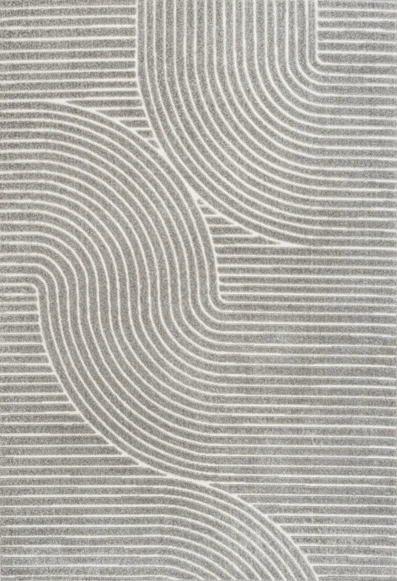 12' X 15' Gray And Ivory Striped Indoor Outdoor Area Rug Homeroots Outdoor