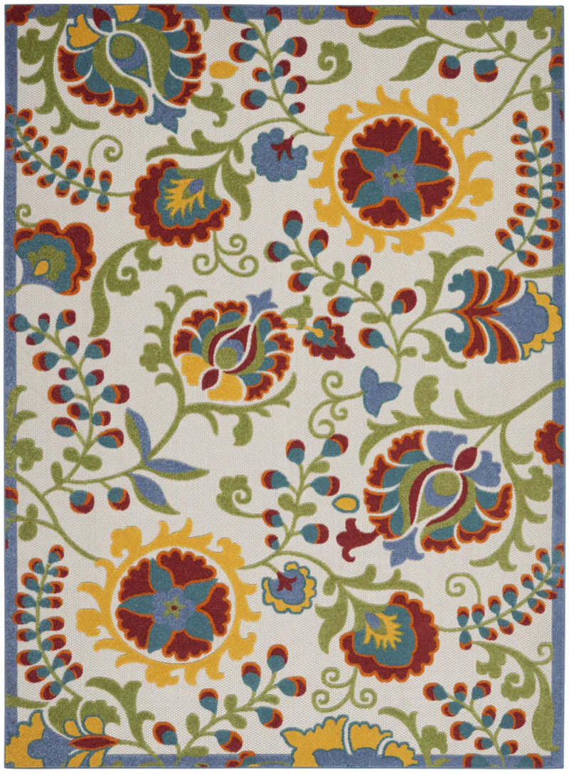 12' X 15' Green And Ivory Indoor Outdoor Area Rug Homeroots Outdoor