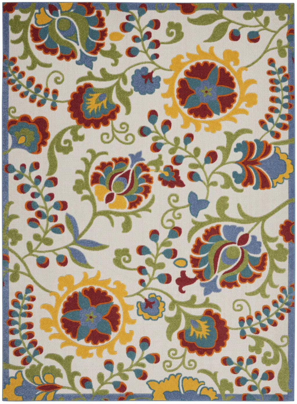 12' X 15' Green And Ivory Indoor Outdoor Area Rug Homeroots Outdoor