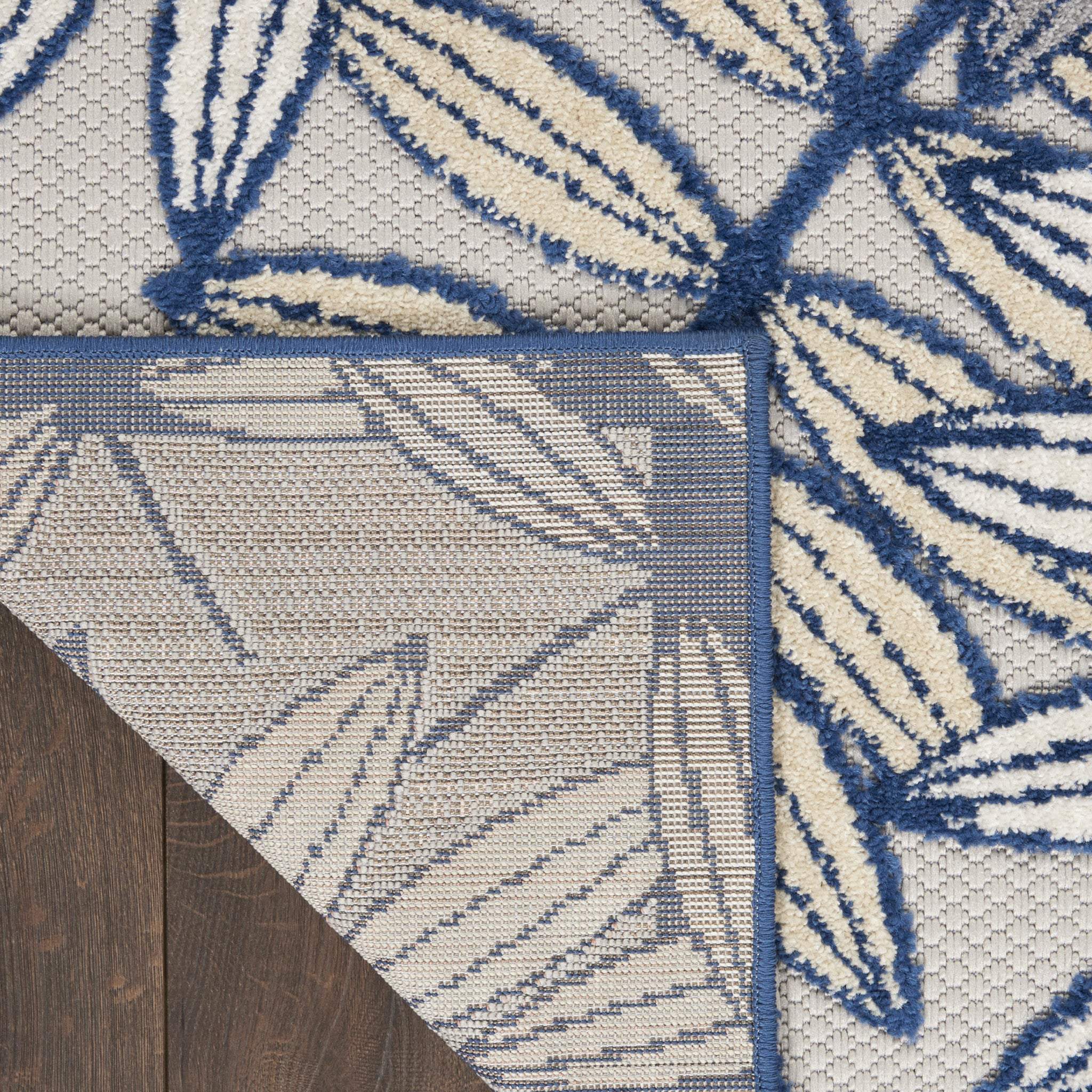 12' X 15' Ivory And Blue Indoor Outdoor Area Rug - GreatEagleInc