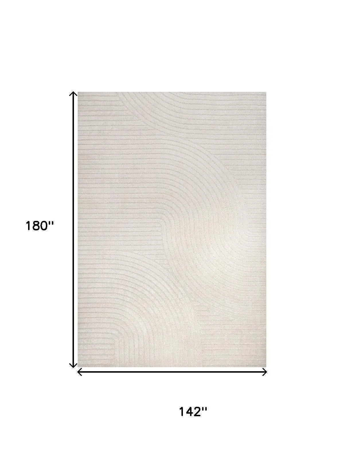 12' X 15' Ivory And Cream Striped Indoor Outdoor Area Rug Homeroots Outdoor