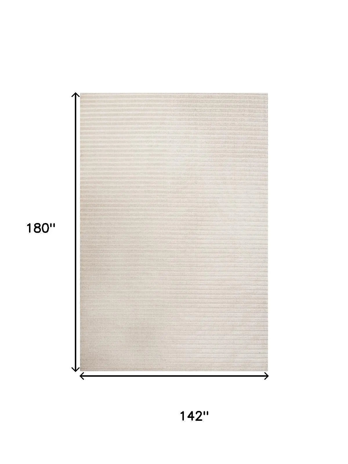 12' X 15' Ivory And Cream Striped Indoor Outdoor Area Rug Homeroots Outdoor