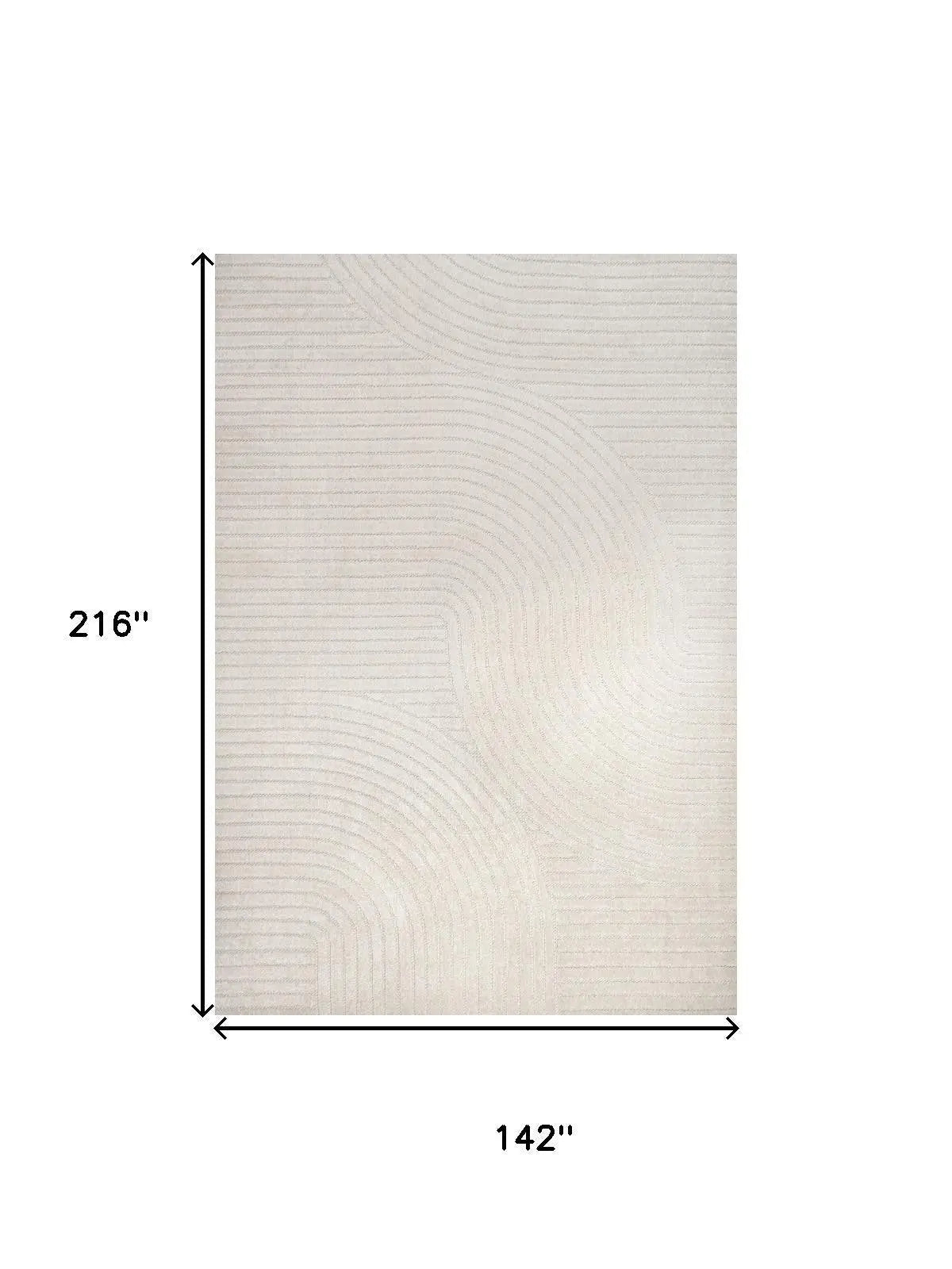 12' X 18' Ivory And Cream Striped Indoor Outdoor Area Rug Homeroots Outdoor