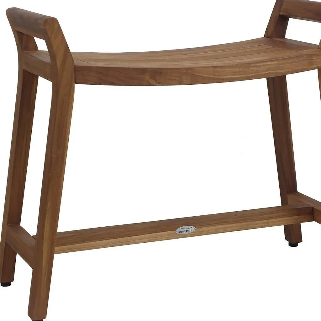 12" X 32" Brown Teak Rectangular Shower Bench Homeroots Bed & Bath