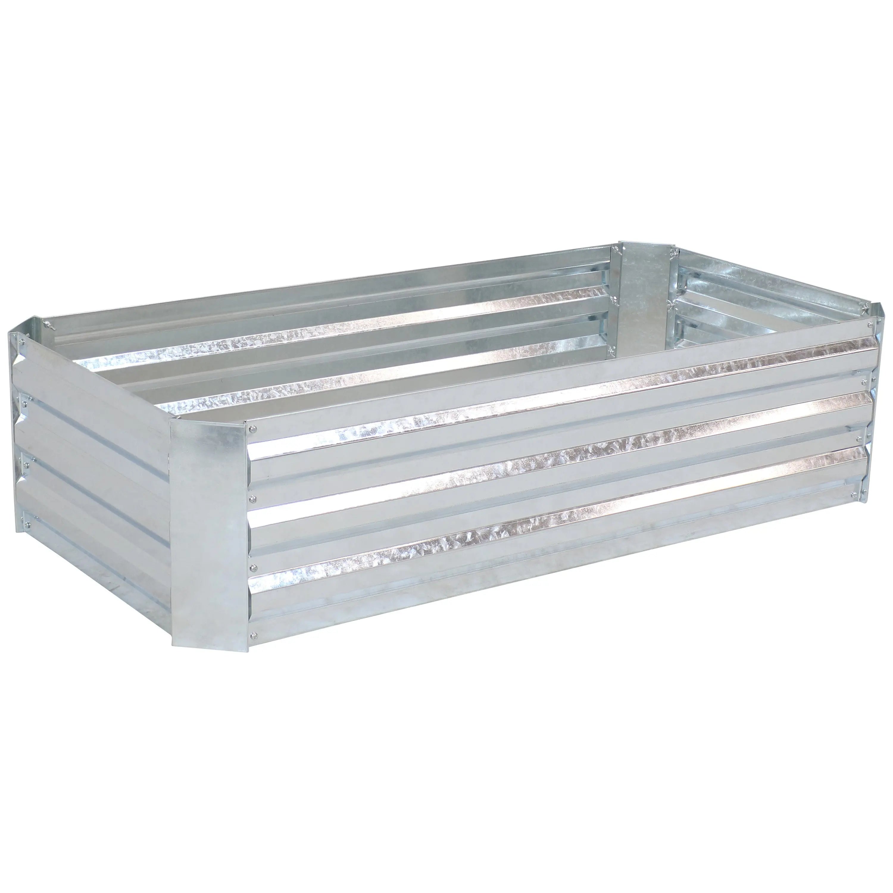 12" X 48" Silver Metal Rectangular Raised Garden Bed Homeroots Outdoor