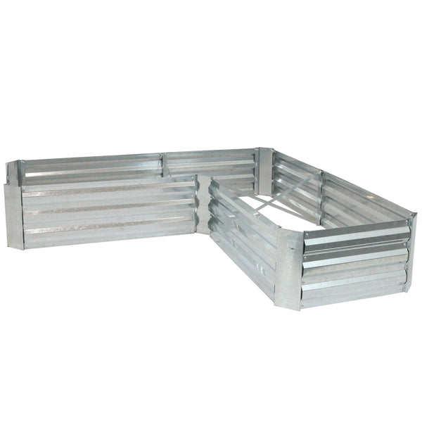 12" X 60" Silver Steel L Shape Raised Garden Bed Homeroots Outdoor