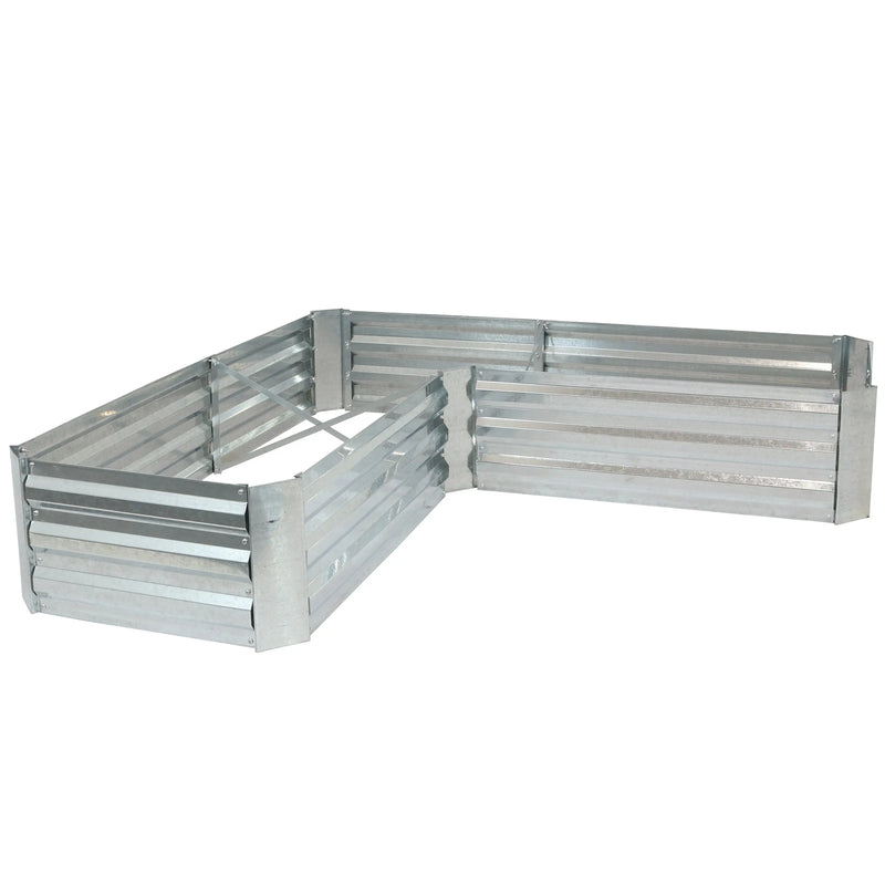 12" X 60" Silver Steel L Shape Raised Garden Bed Homeroots Outdoor