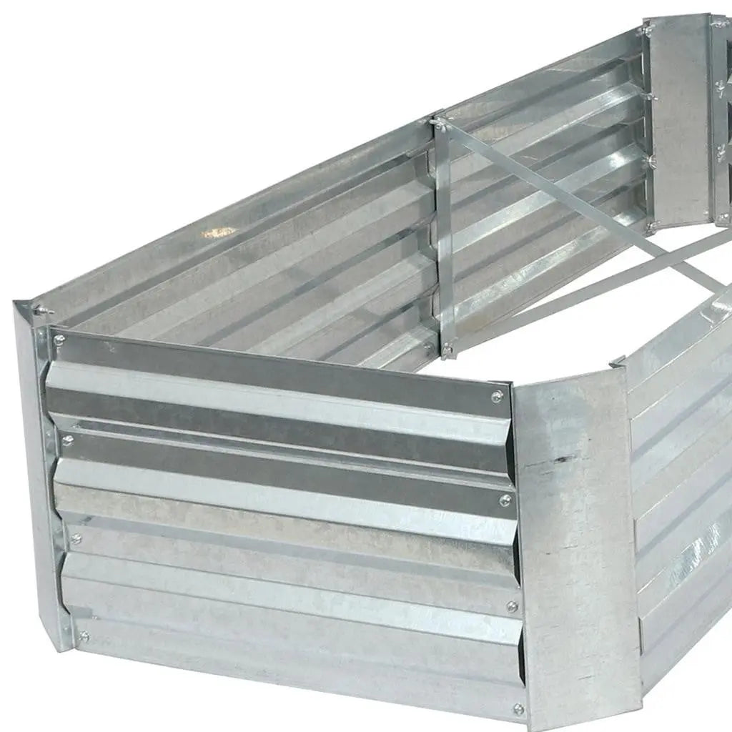 12" X 60" Silver Steel L Shape Raised Garden Bed Homeroots Outdoor