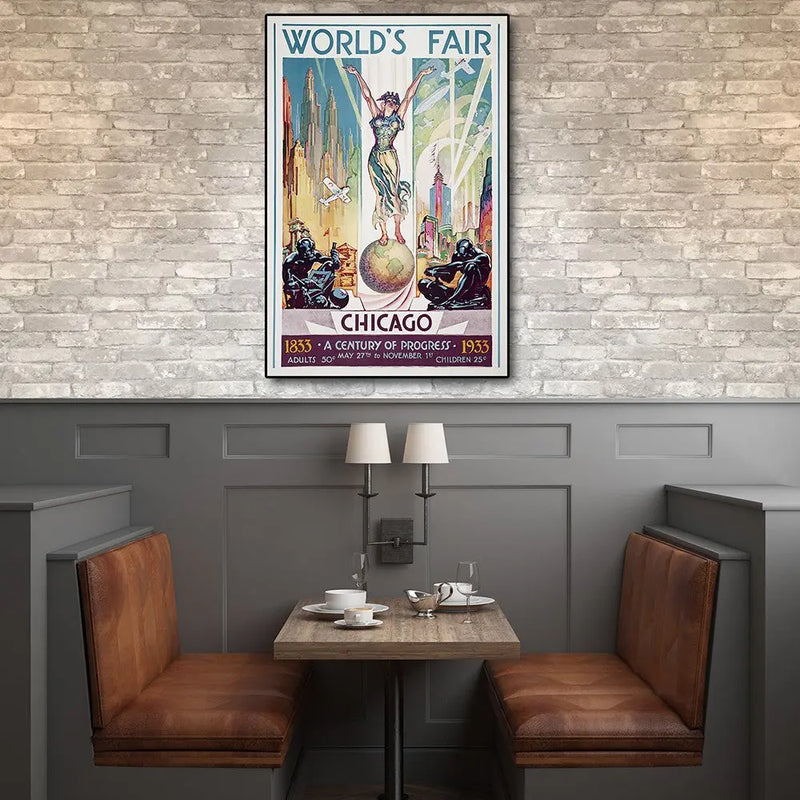 12" x 18" Vintage 1933 Chicago Worlds Fair Wall Art Homeroots Home Decor