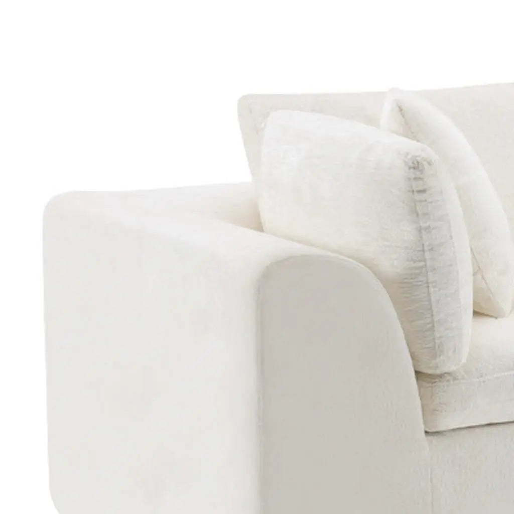 138" Beige Chenille Modular Sofa With Ottoman And Toss Pillows Homeroots Living Room