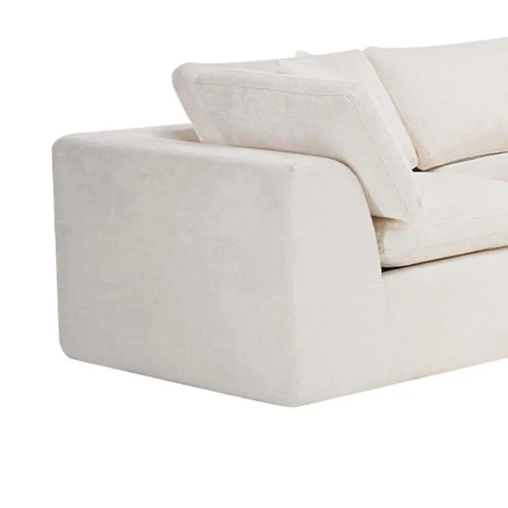 138" Beige Chenille Modular Sofa With Ottoman And Toss Pillows Homeroots Living Room