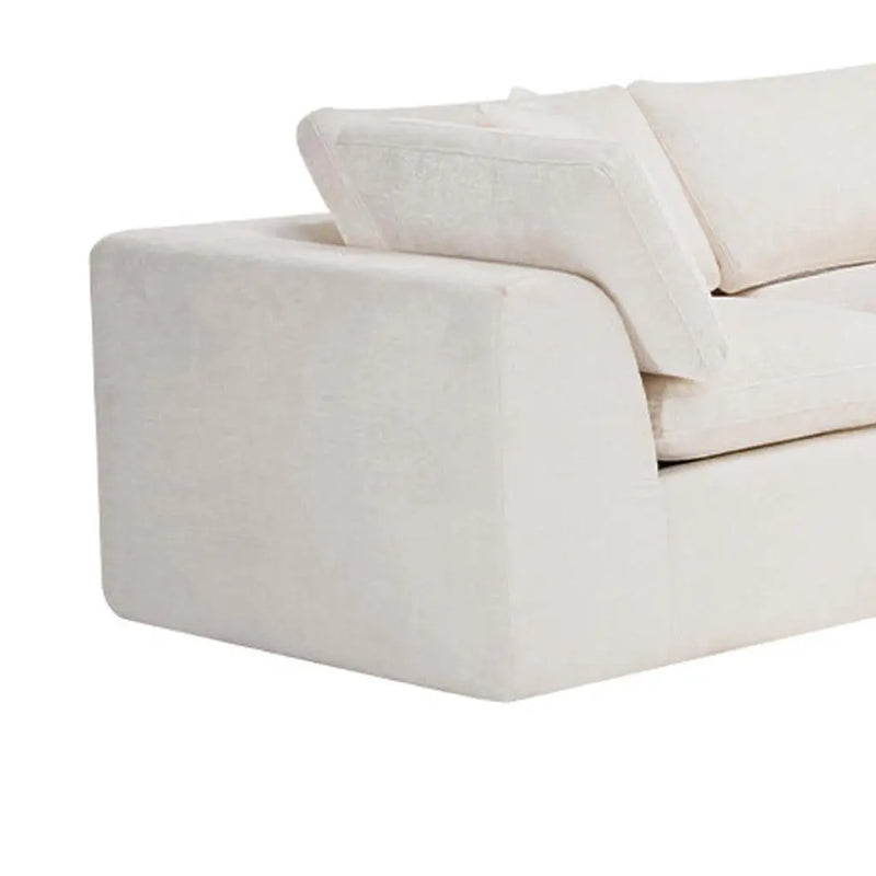 138" Beige Chenille Modular Sofa With Ottoman And Toss Pillows Homeroots Living Room