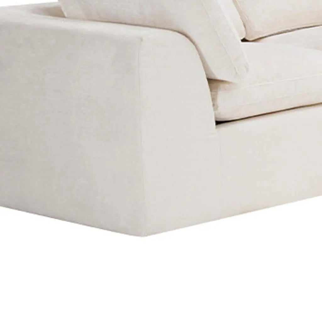 138" Beige Chenille Modular Sofa With Ottoman And Toss Pillows Homeroots Living Room