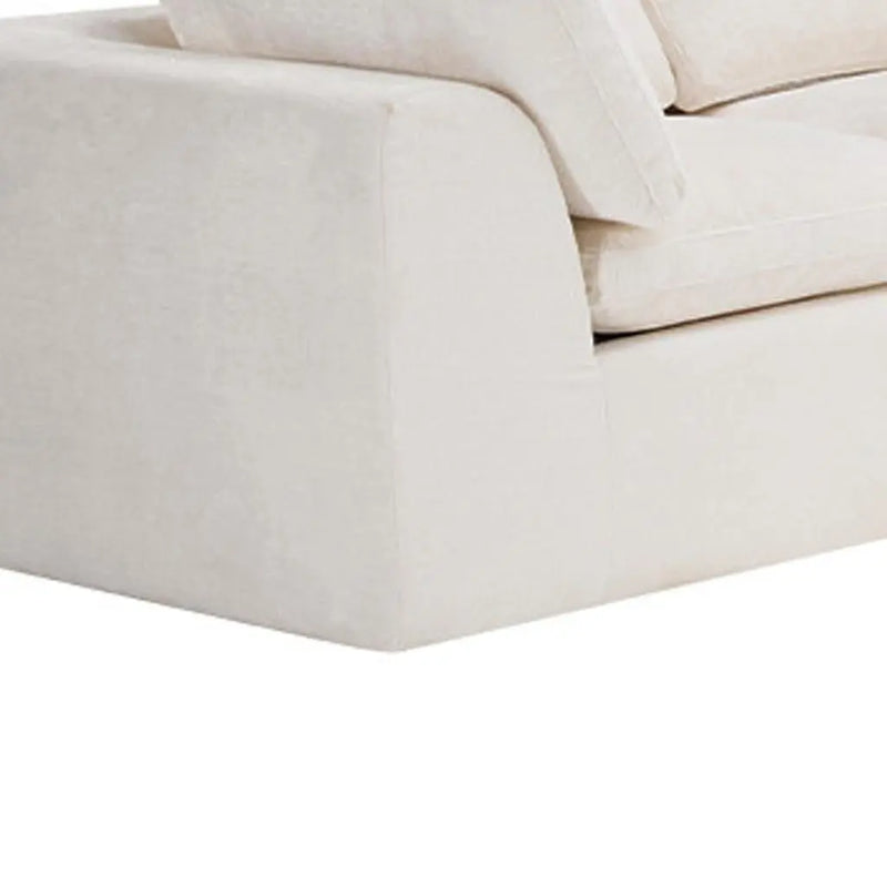 138" Beige Chenille Modular Sofa With Ottoman And Toss Pillows Homeroots Living Room