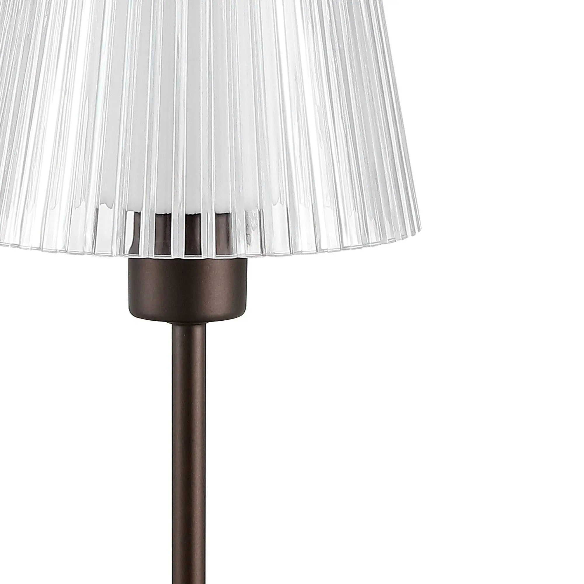 13" Antiqued Bronze USB Table Lamp With Empire Shade Homeroots Lighting