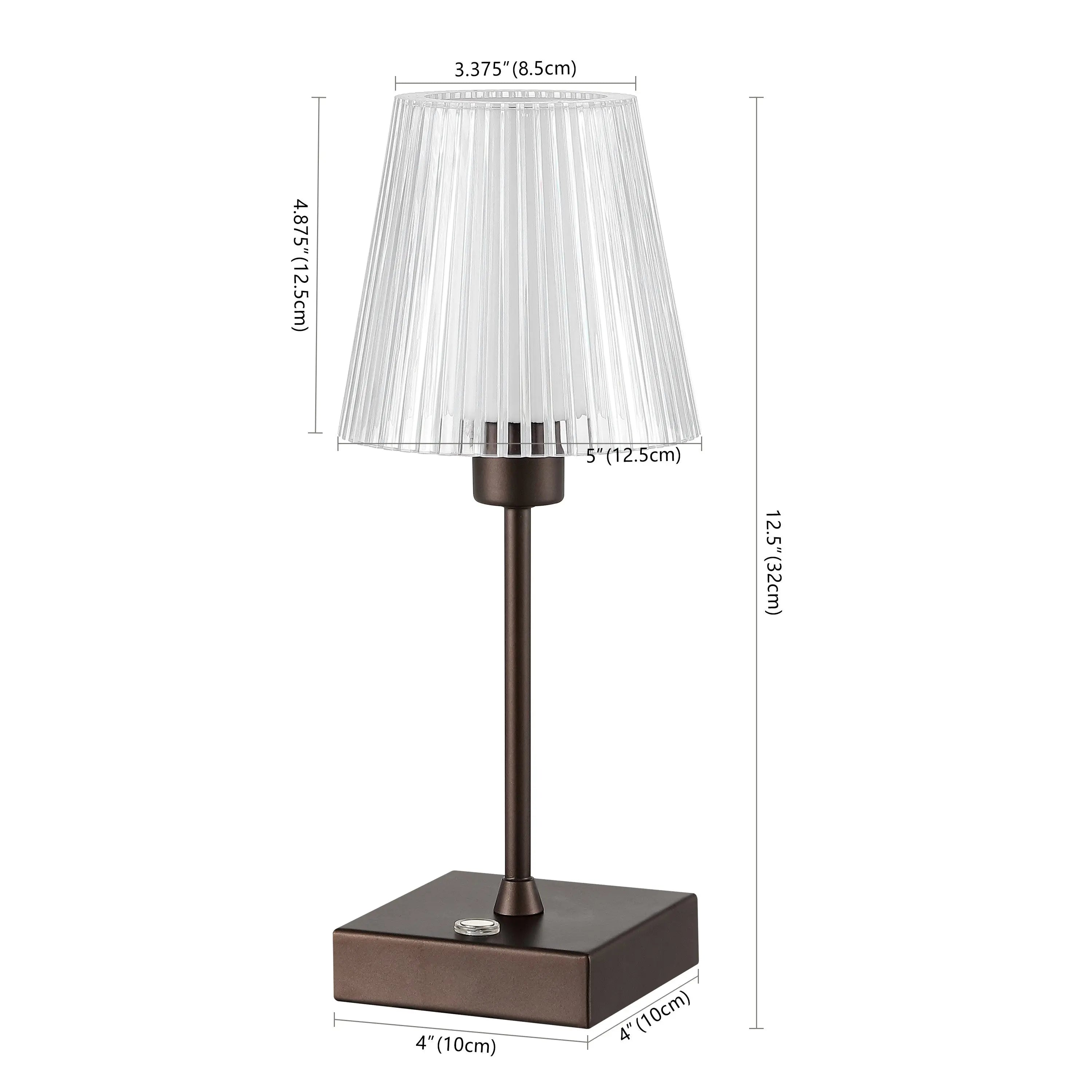13" Antiqued Bronze USB Table Lamp With Empire Shade Homeroots Lighting