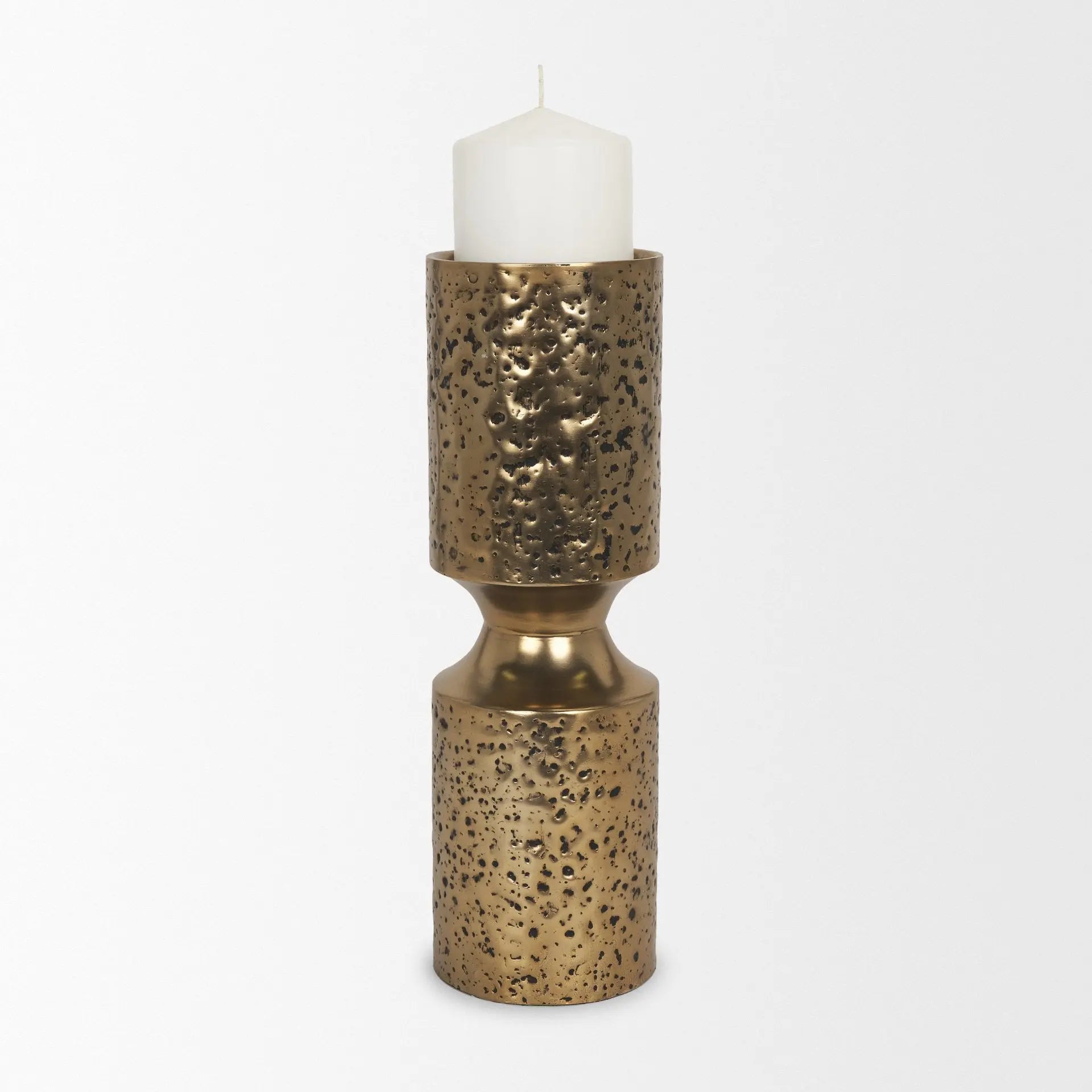 13" Antiqued Gold Metal Tabletop Votive Candle Holder Homeroots Home Decor