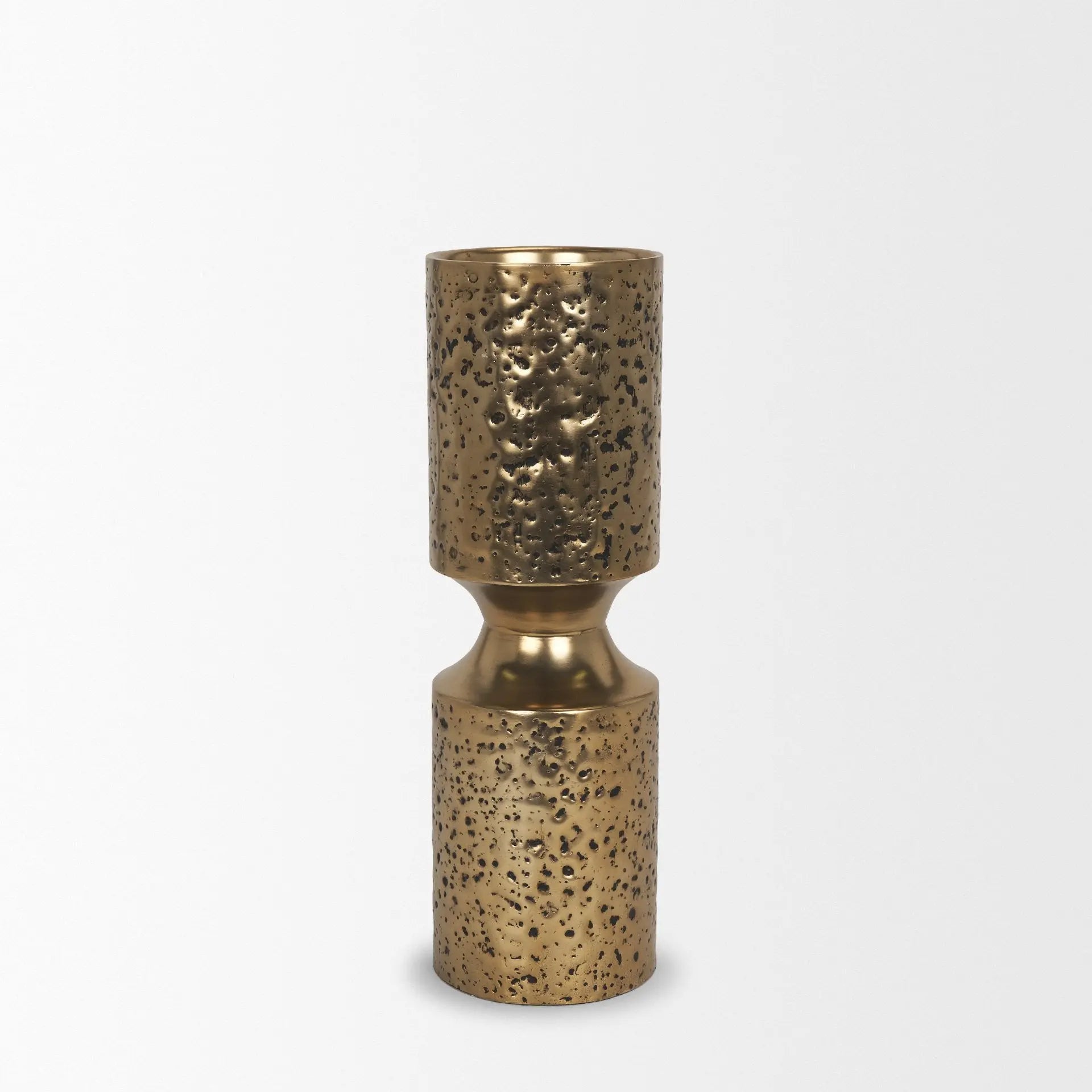 13" Antiqued Gold Metal Tabletop Votive Candle Holder Homeroots Home Decor
