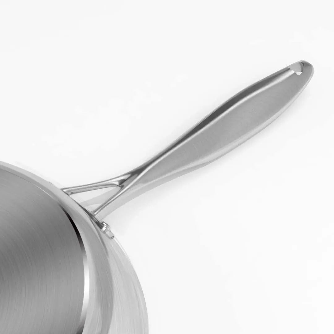 13" Black And Silver Stainless Steel Frying Pan Homeroots Kitchen & Dining
