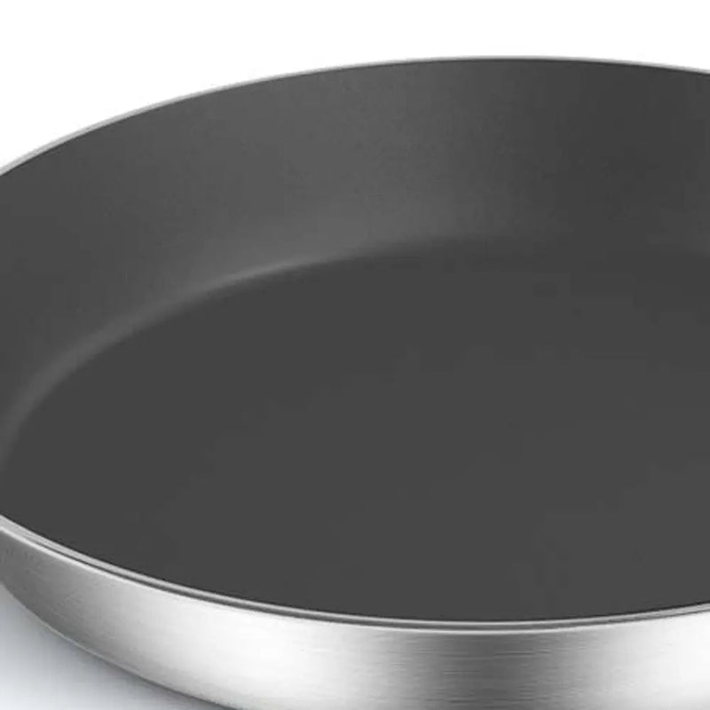 13" Black And Silver Stainless Steel Frying Pan Homeroots Kitchen & Dining