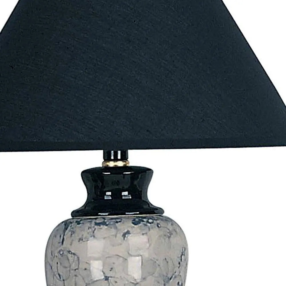 13" Black Ceramic Bedside Table Lamp With Black Shade Homeroots Lighting