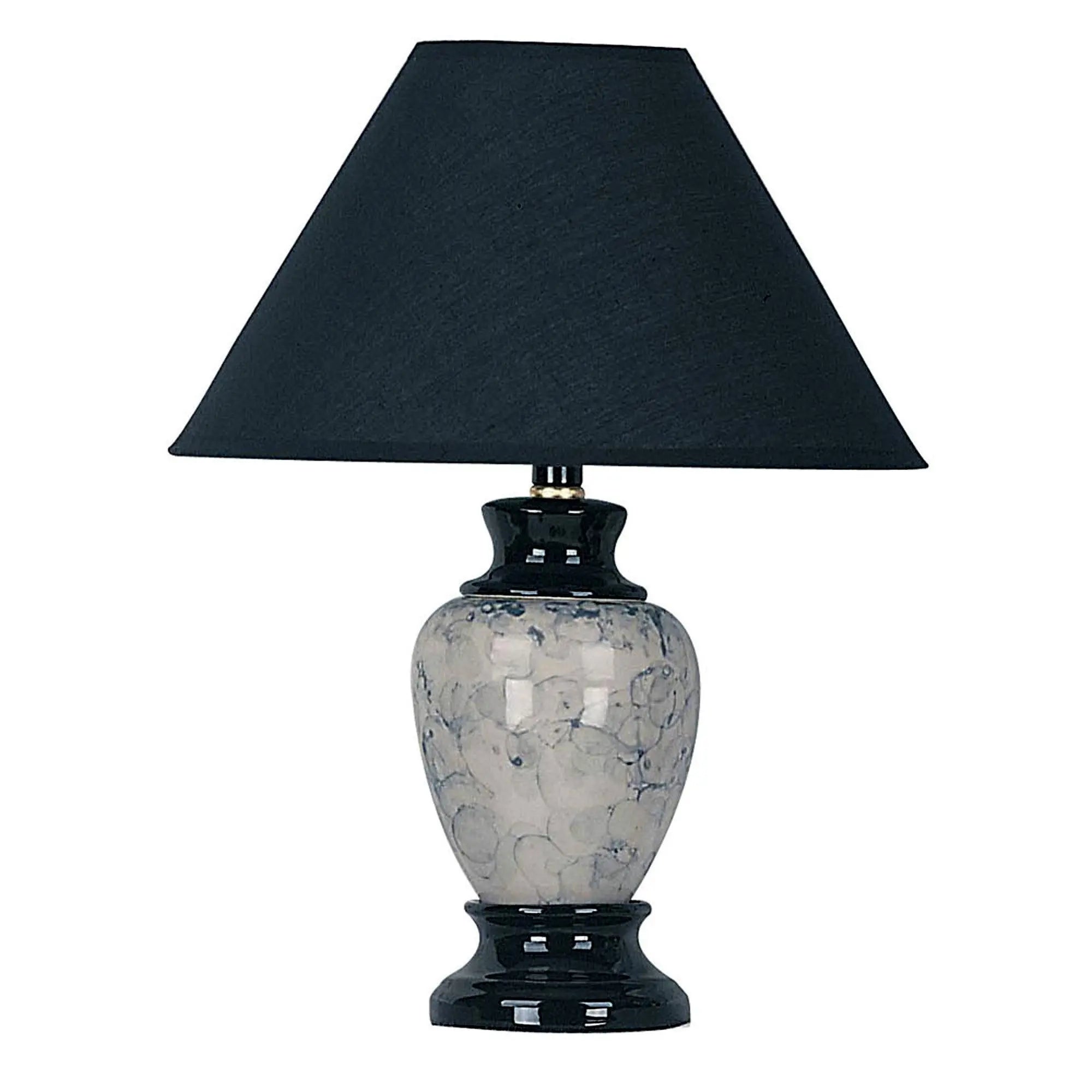 13" Black Ceramic Bedside Table Lamp With Black Shade Homeroots Lighting