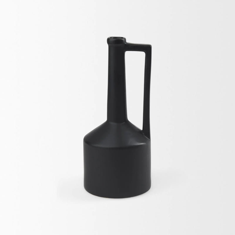 13" Black Ceramic Table Vase Homeroots Home Decor