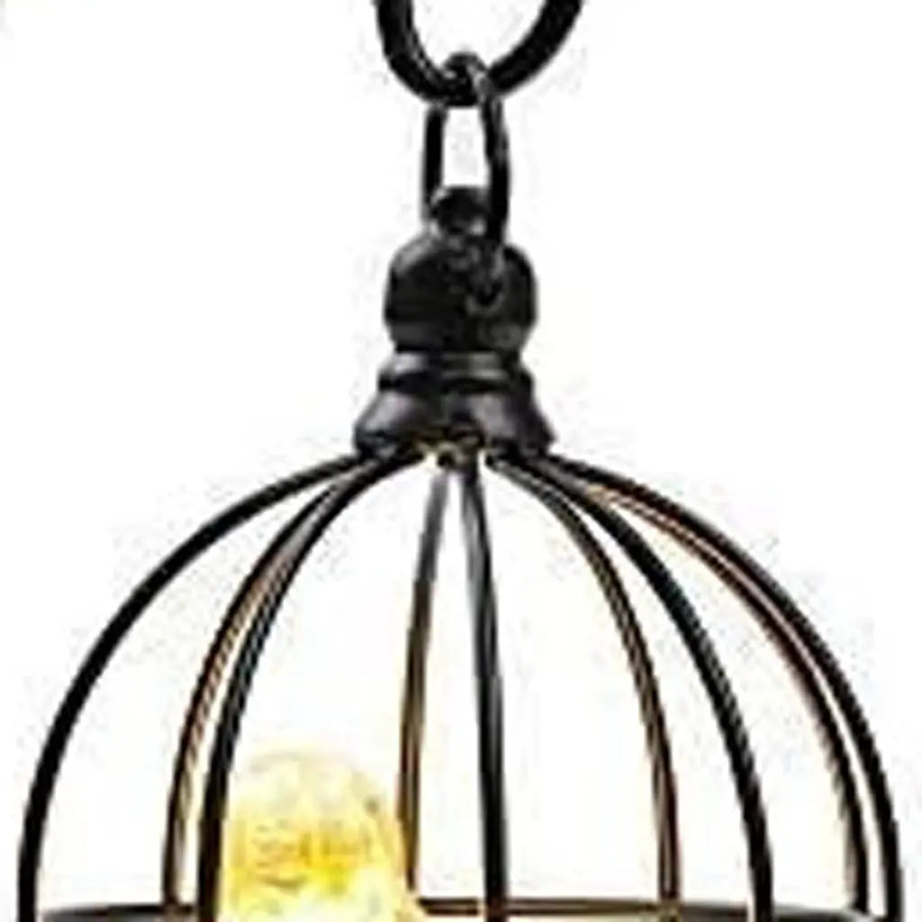 13" Black Metal Pierced Novelty Desk Lamp With Cage Shade Homeroots Lighting