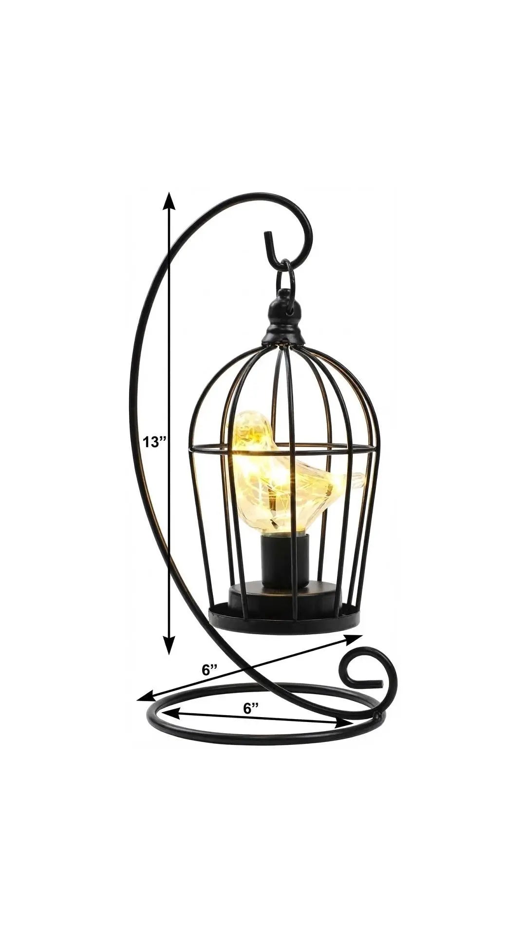 13" Black Metal Pierced Novelty Desk Lamp With Cage Shade Homeroots Lighting