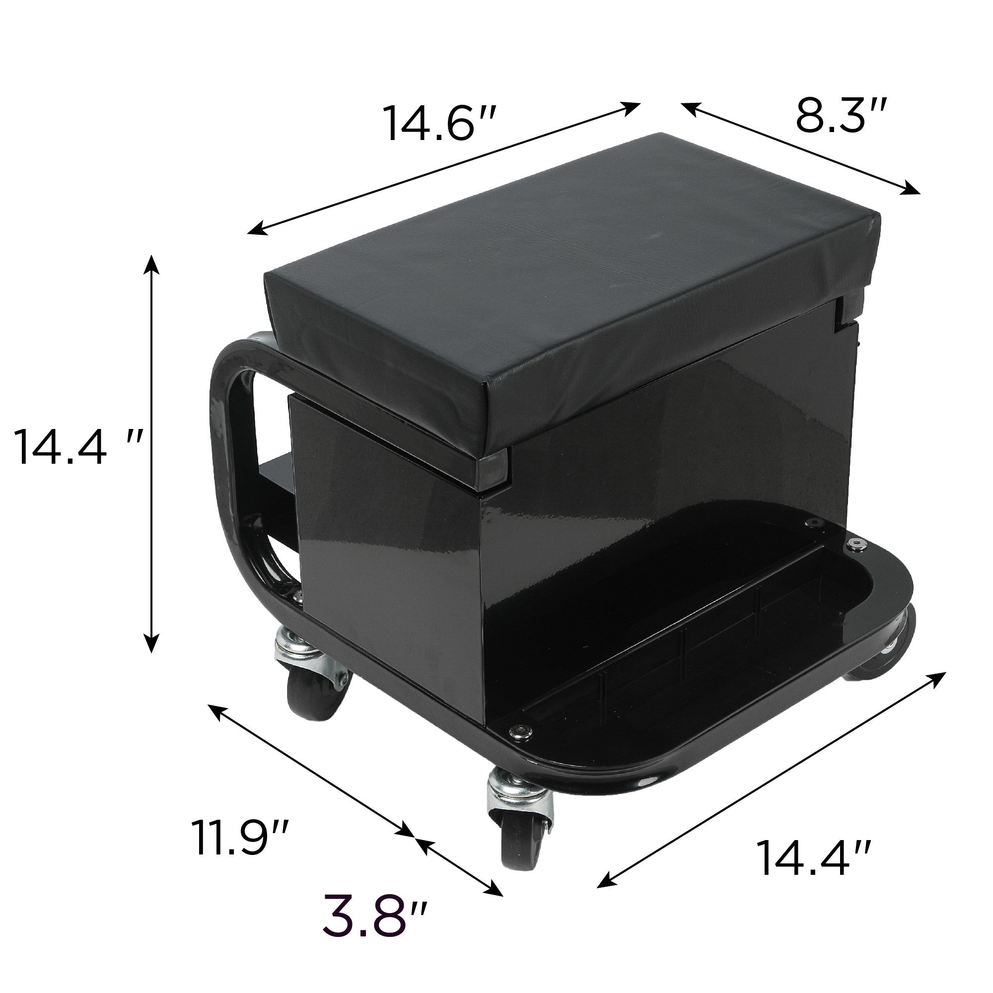 13" Black Multi-Tier Steel Rolling Cabinet With Lid - GreatEagleInc