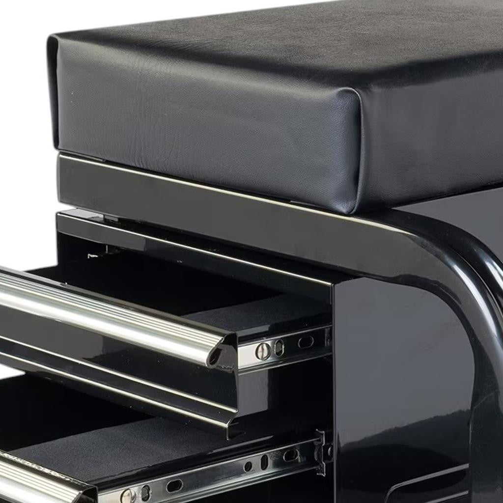 13" Black Multi-Tier Steel Rolling Cabinet With Lid - GreatEagleInc