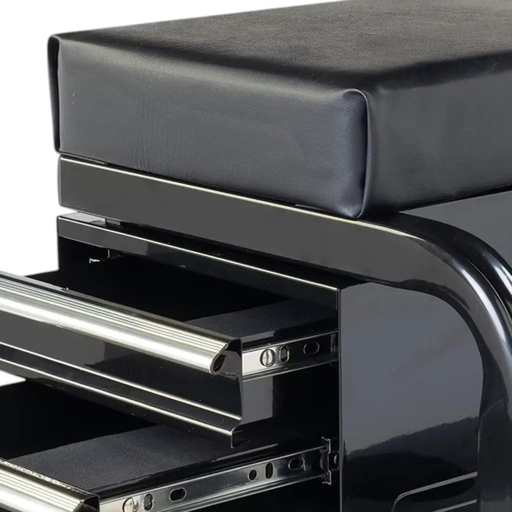 13" Black Multi-Tier Steel Rolling Cabinet With Lid - GreatEagleInc