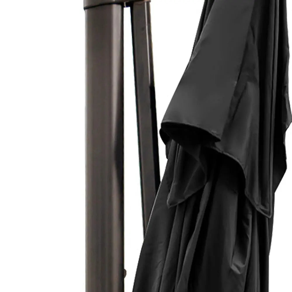 13' Black Polyester Rectangular Tilt Cantilever Patio Umbrella With Stand Homeroots Outdoor