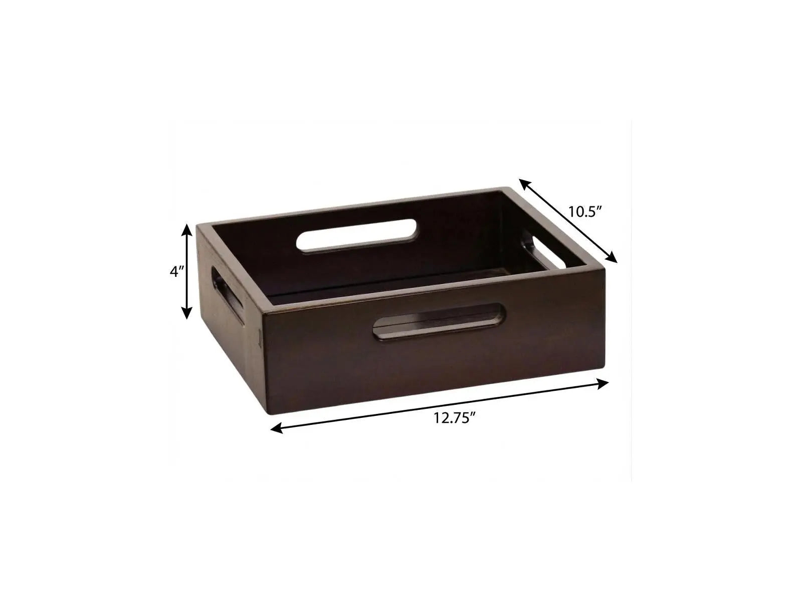 13" Black Solid Wood Organizing Box Homeroots Office