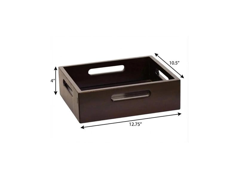 13" Black Solid Wood Organizing Box Homeroots Office