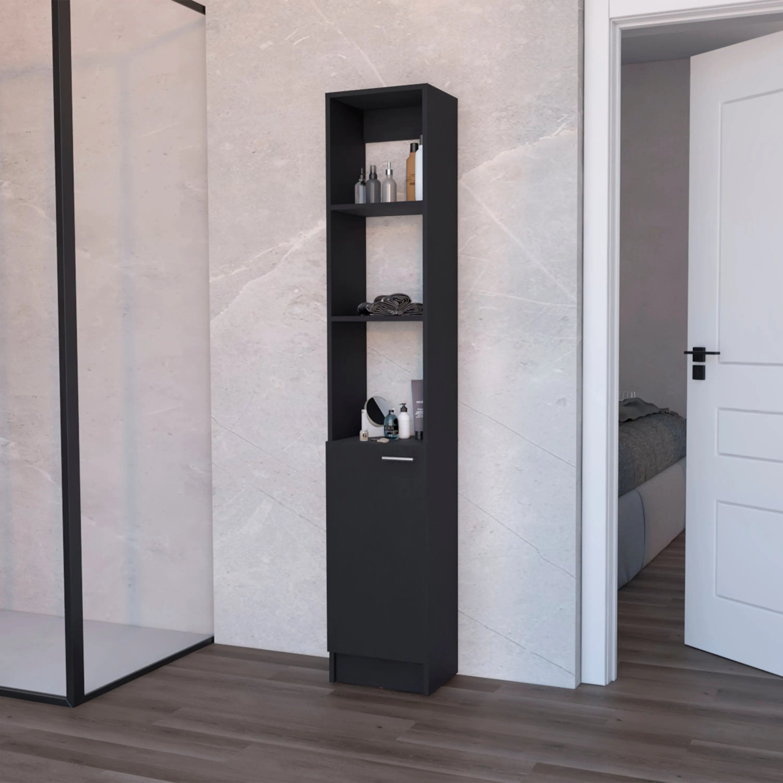 13" Black Wood Freestanding Single Door Bathroom Vanity Homeroots Bed & Bath