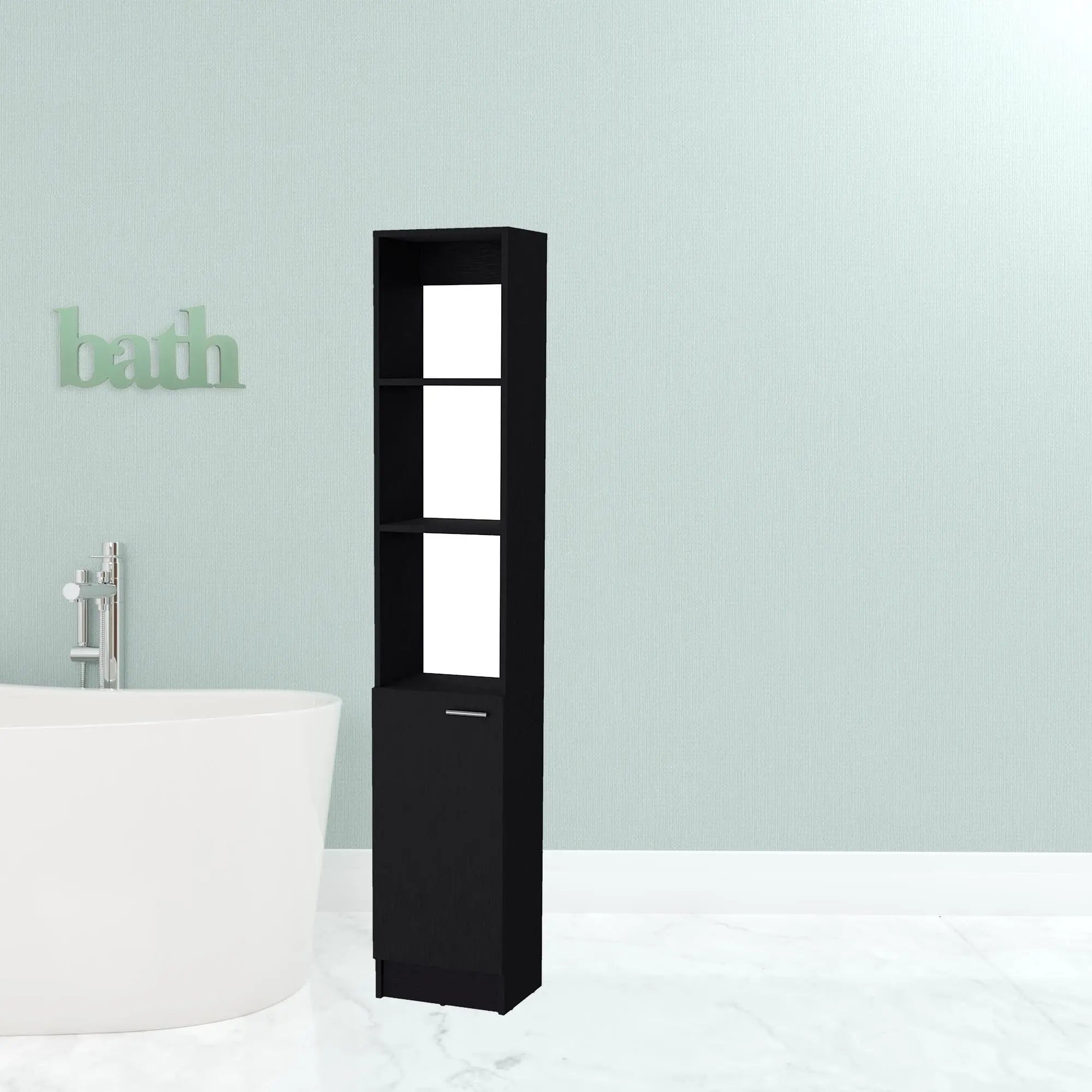 13" Black Wood Freestanding Single Door Bathroom Vanity Homeroots Bed & Bath